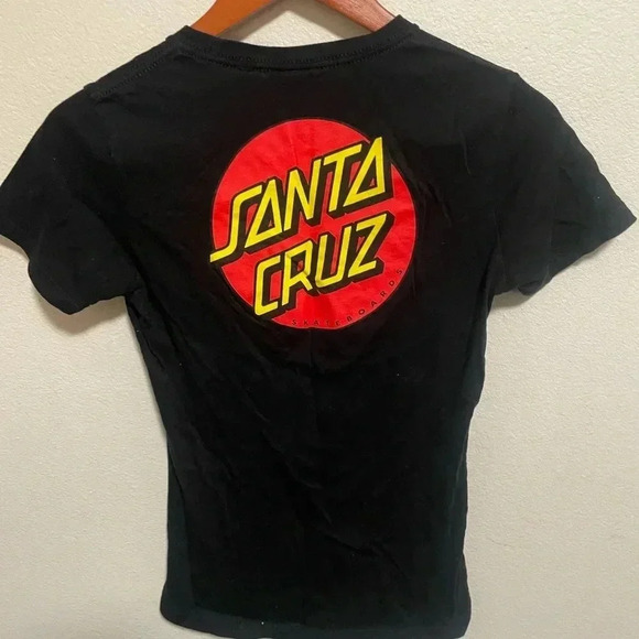 Y2K Santa Cruz logo skateboards black double sided shirt size Small - Picture 4 of 6